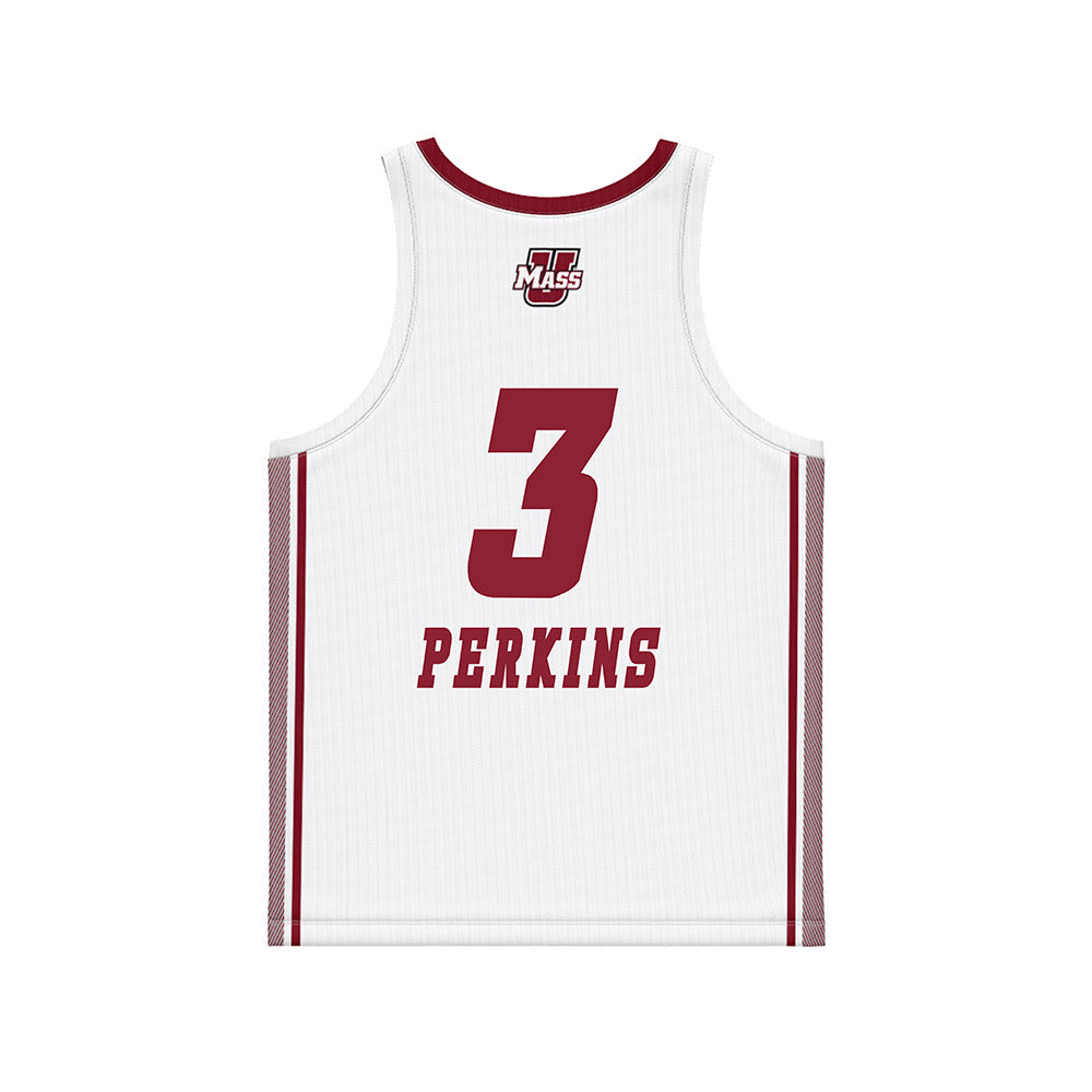UMass - NCAA Women's Basketball : Aiyanna Perkins - White Basketball Jersey-1