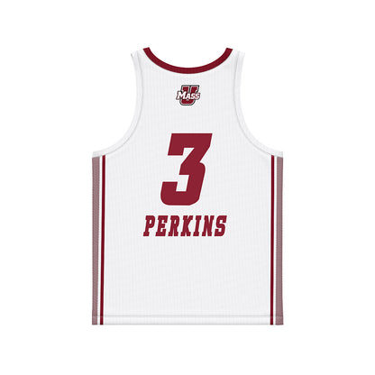 UMass - NCAA Women's Basketball : Aiyanna Perkins - White Basketball Jersey-1