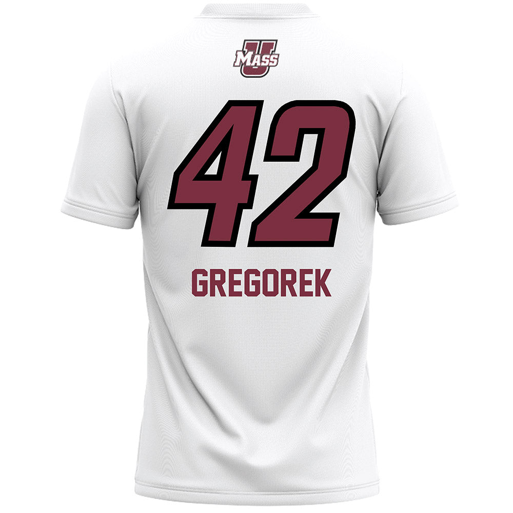 UMass - NCAA Women's Lacrosse : Alex Gregorek - White Lacrosse Jersey-1