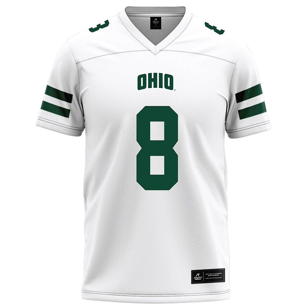Ohio - NCAA Football : Nicholas Poulos - White Football Jersey-0
