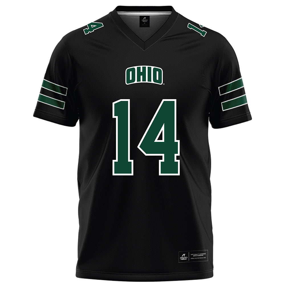Ohio - NCAA Football : Marcus Hughbanks - Black Football Jersey-0
