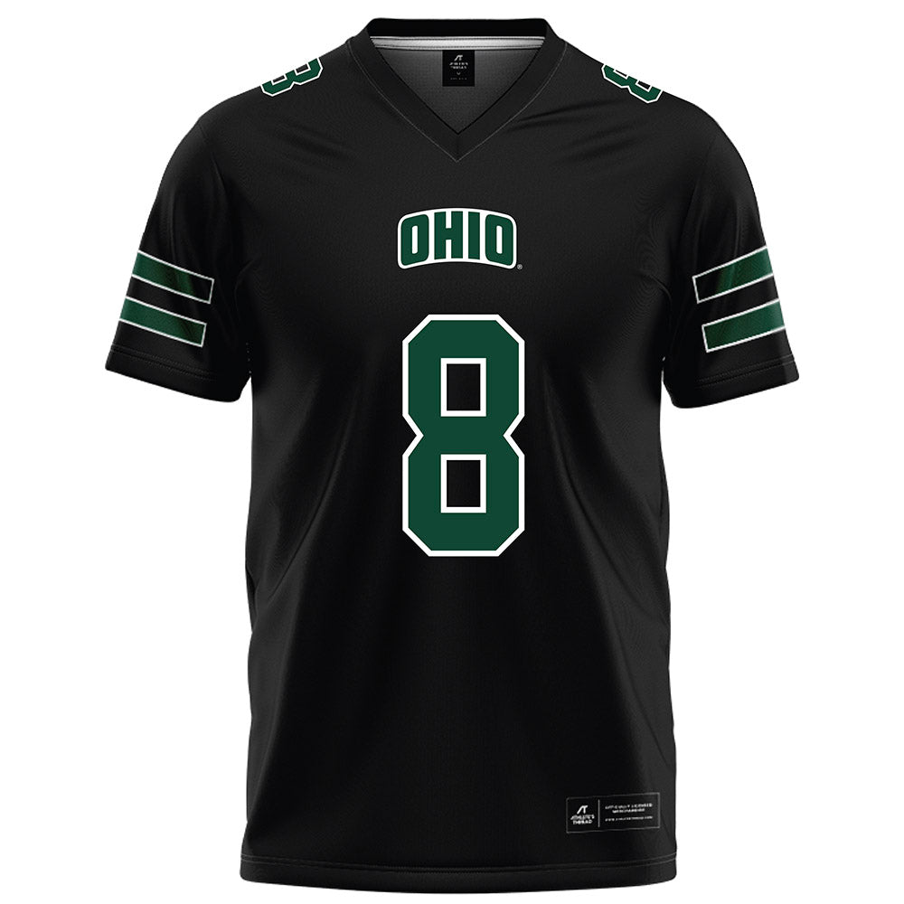Ohio - NCAA Football : Nicholas Poulos - Black Football Jersey-0
