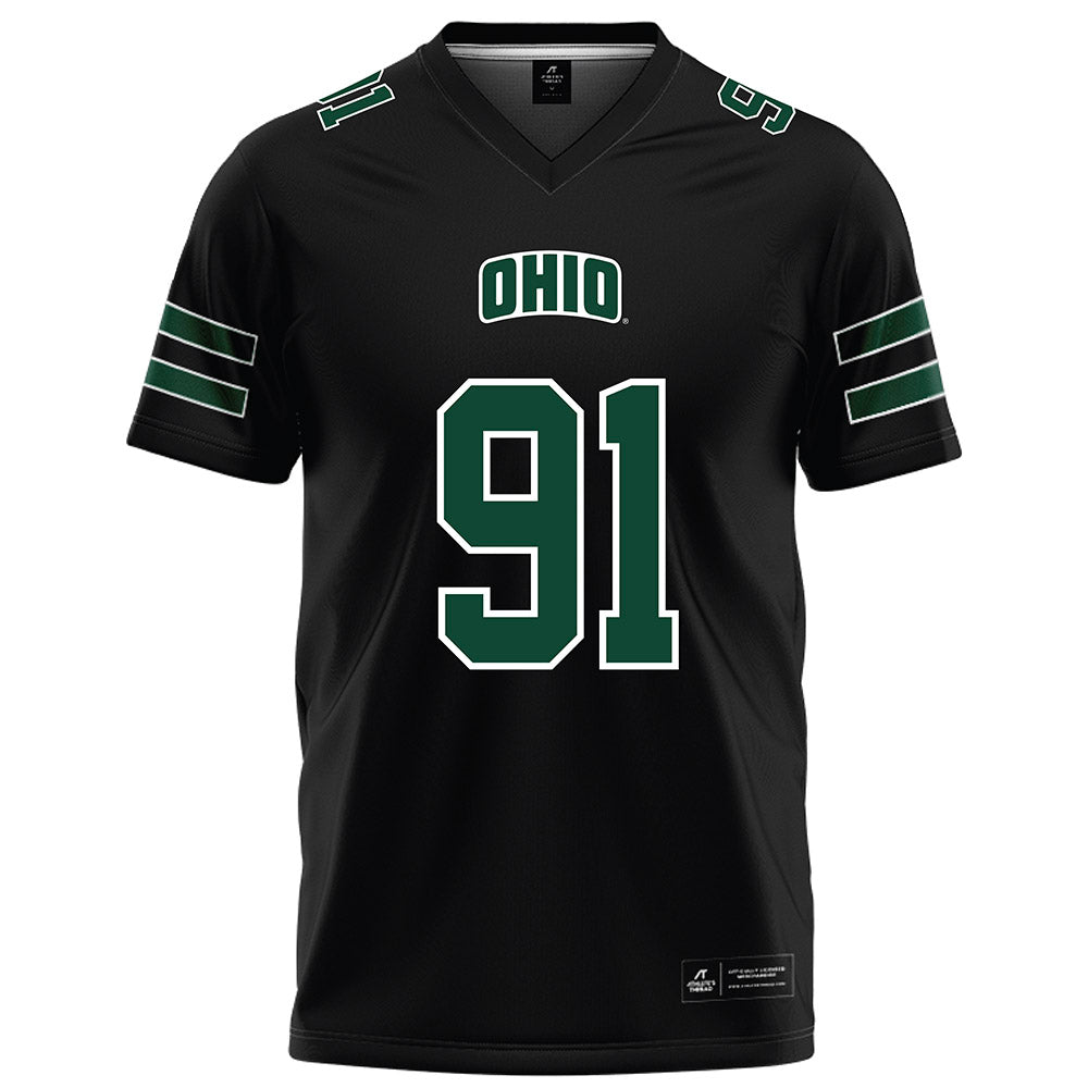 Ohio - NCAA Football : Nate Hunt-Heller - Black Football Jersey-0