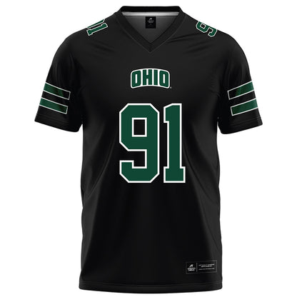 Ohio - NCAA Football : Nate Hunt-Heller - Black Football Jersey-0