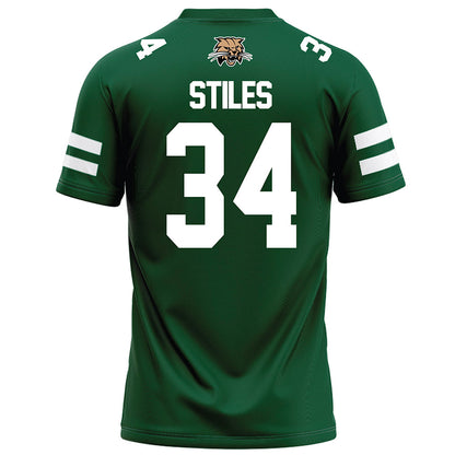 Ohio - NCAA Football : Lukas Stiles - Green Football Jersey-1