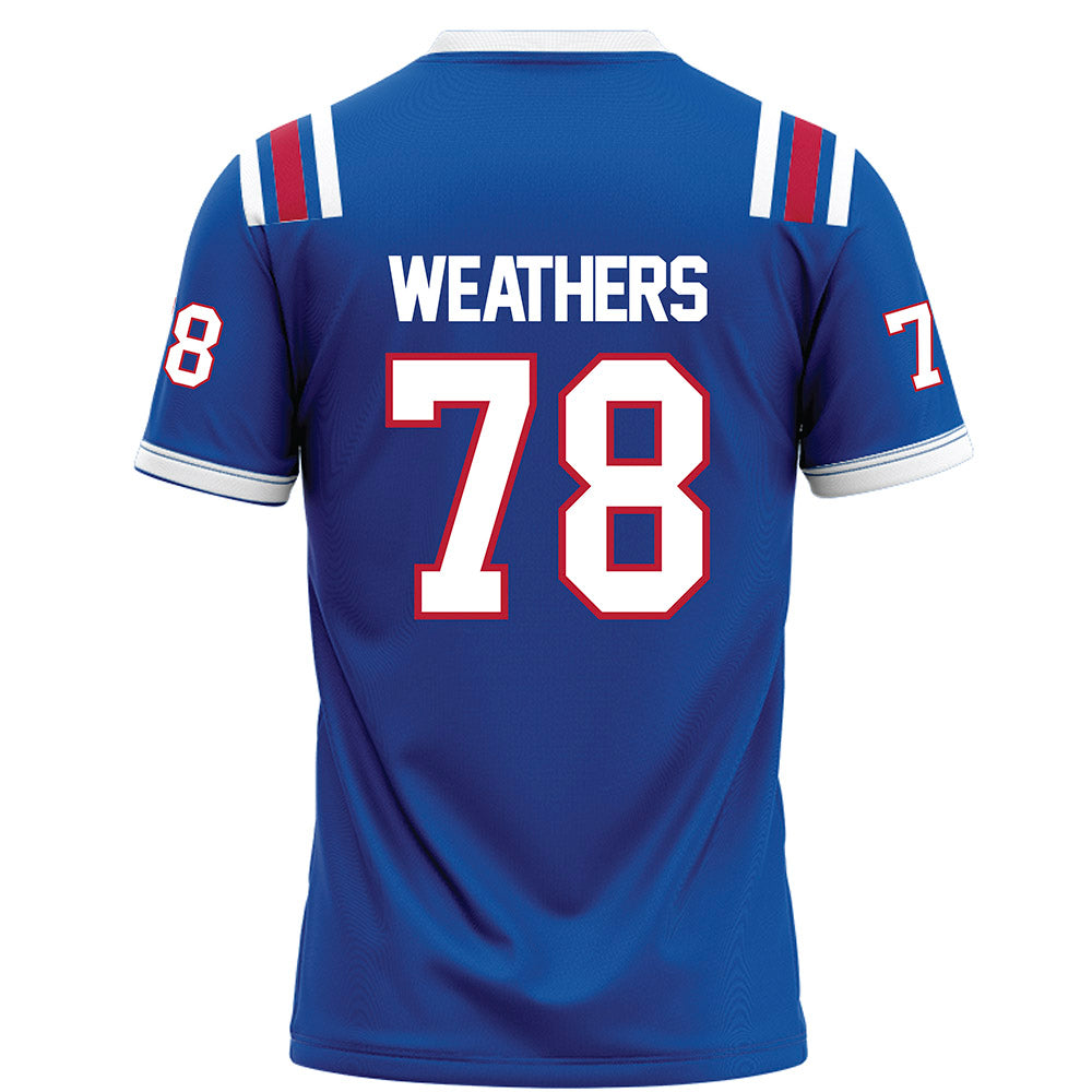 LA Tech - NCAA Football : Bryson Weathers - Blue Football Jersey-1