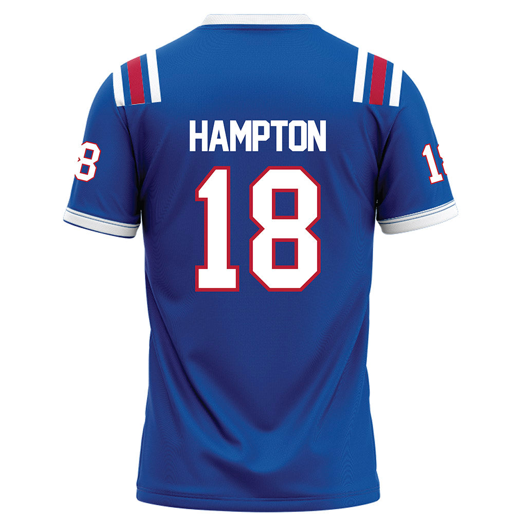 LA Tech - NCAA Football : Jaitlin Hampton - Blue Football Jersey-1