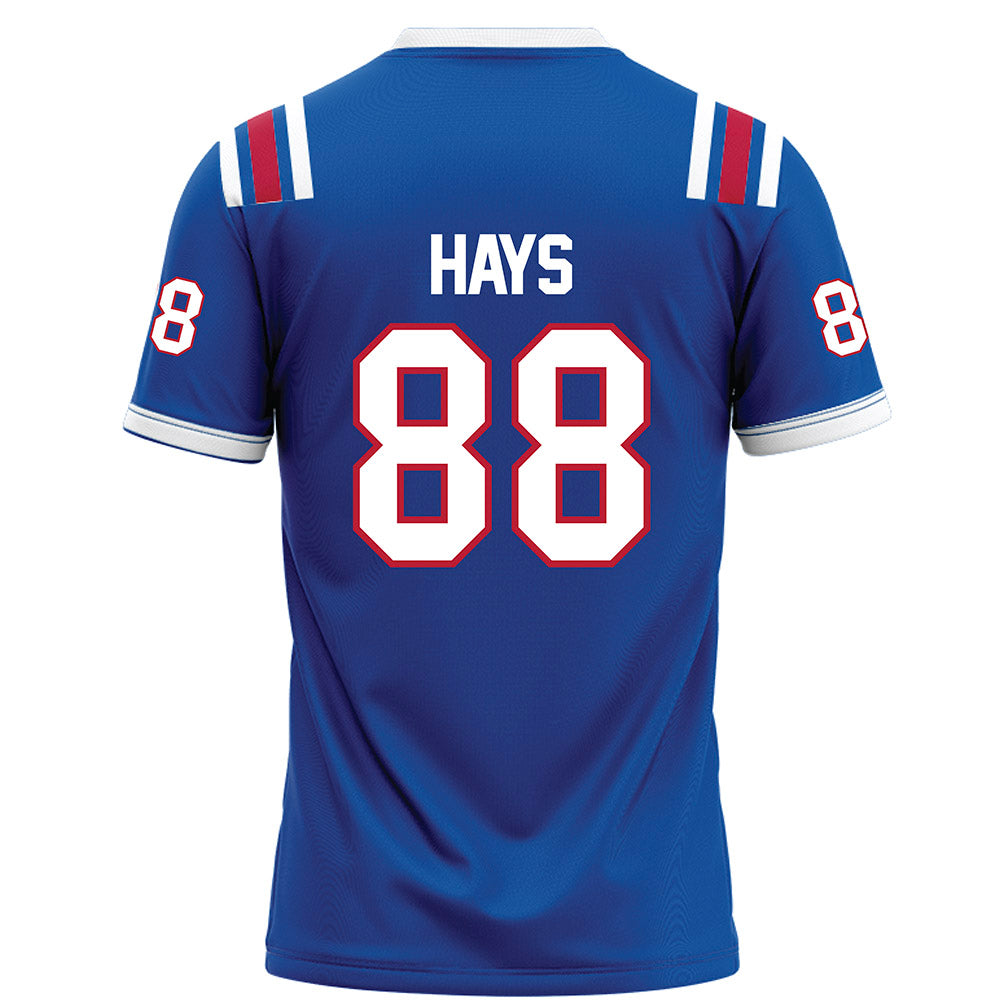 LA Tech - NCAA Football : Zachary Hays - Blue Football Jersey-1