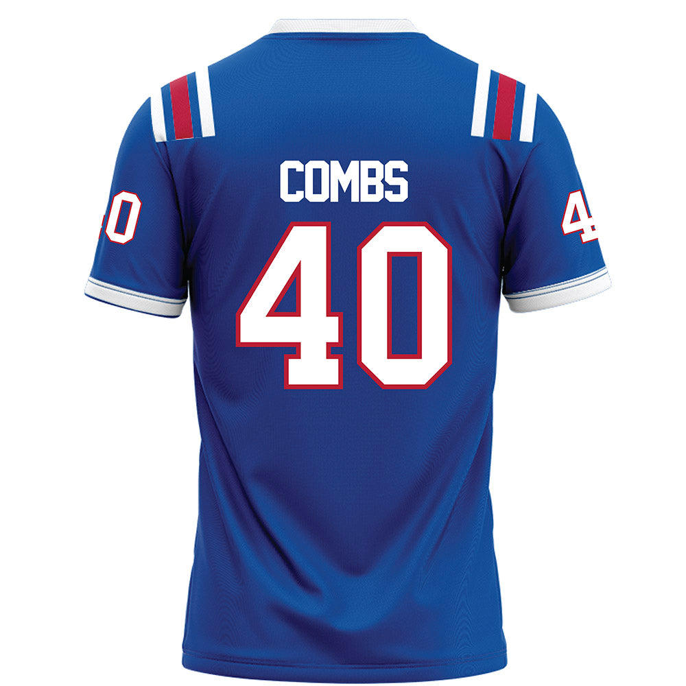 LA Tech - NCAA Football : Ayden Combs - Blue Football Jersey-1