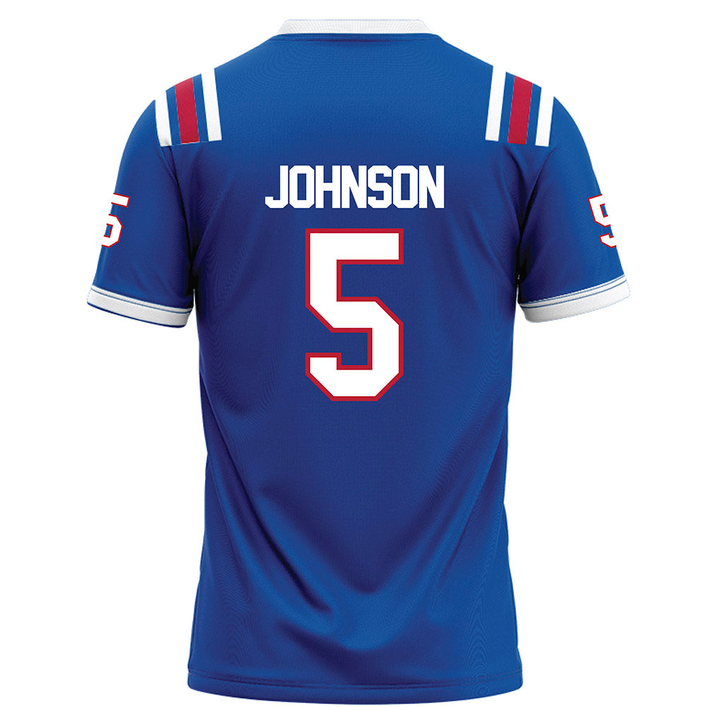 LA Tech - NCAA Football : Ahkhari Johnson - Blue Football Jersey-1