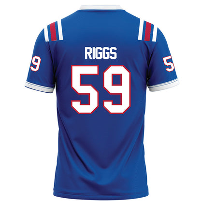LA Tech - NCAA Football : Jake Riggs - Blue Football Jersey-1
