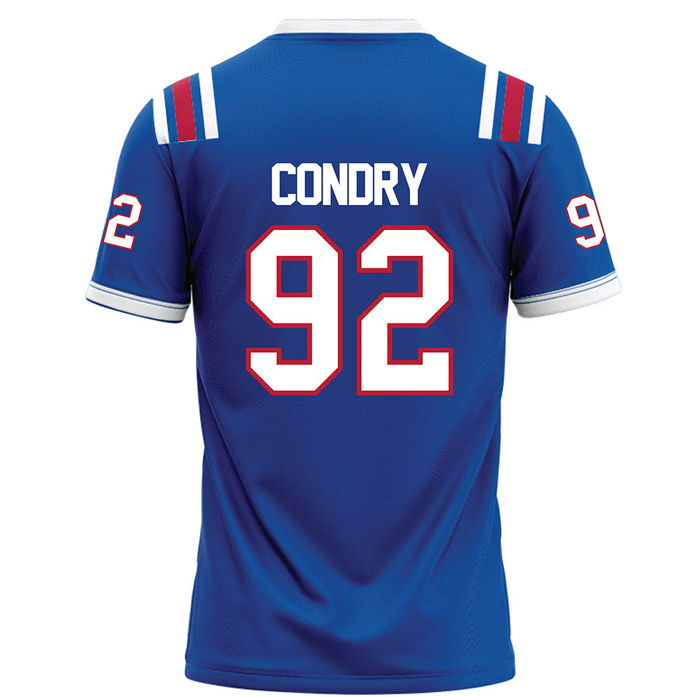 LA Tech - NCAA Football : Sterling Condry - Blue Football Jersey-1