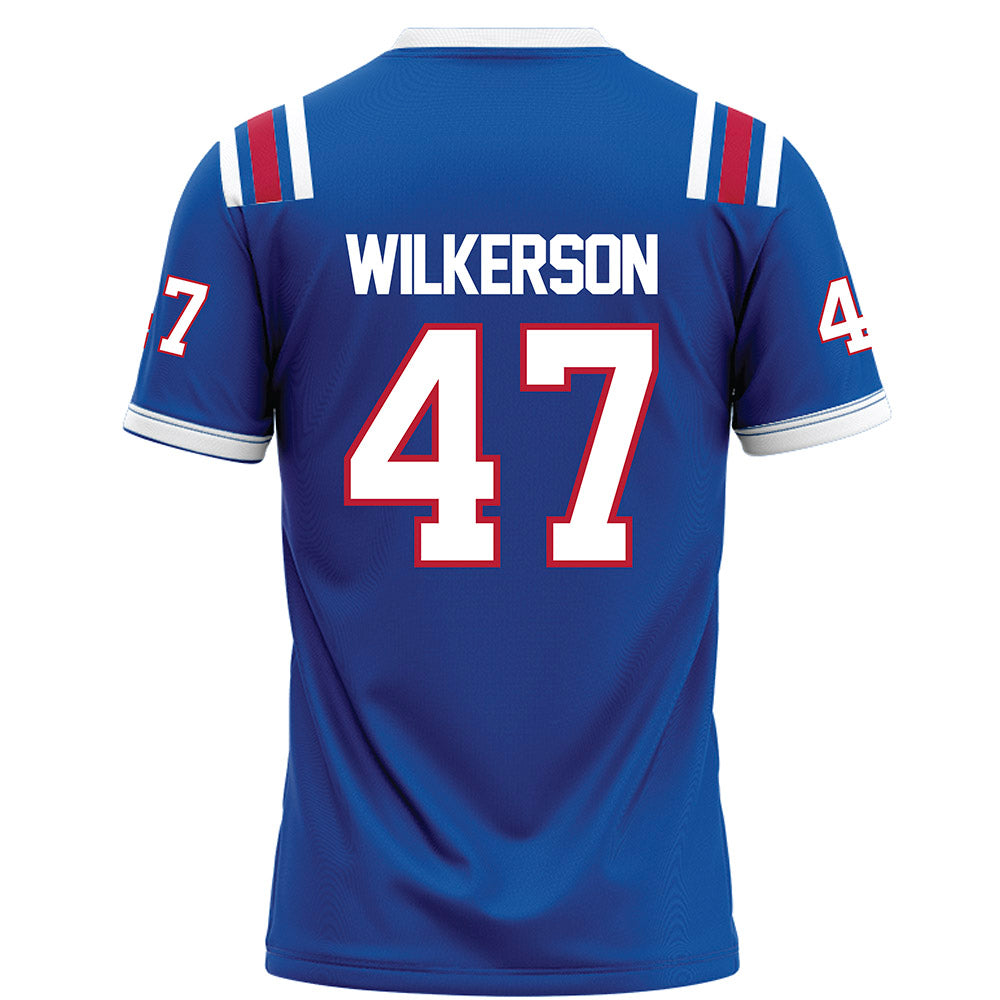 LA Tech - NCAA Football : Jay Wilkerson - Blue Football Jersey-1