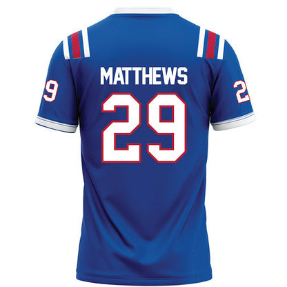 LA Tech - NCAA Football : Lexington Matthews - Blue Football Jersey-1