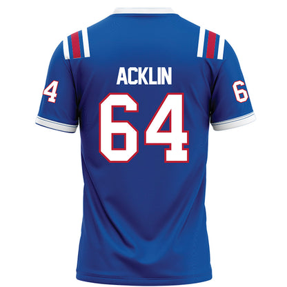 LA Tech - NCAA Football : Jake Acklin - Blue Football Jersey
