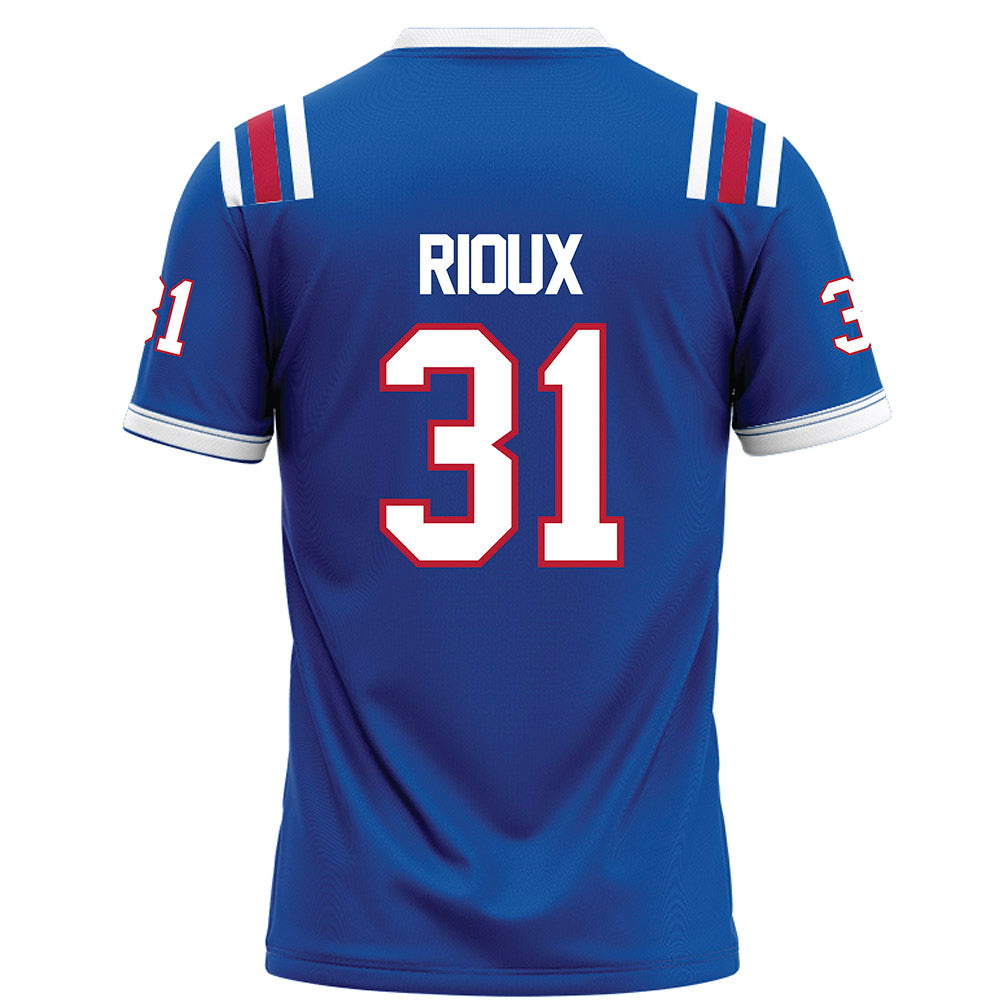 LA Tech - NCAA Football : Hunter Rioux - Blue Football Jersey-1