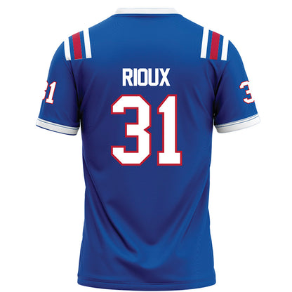 LA Tech - NCAA Football : Hunter Rioux - Blue Football Jersey-1