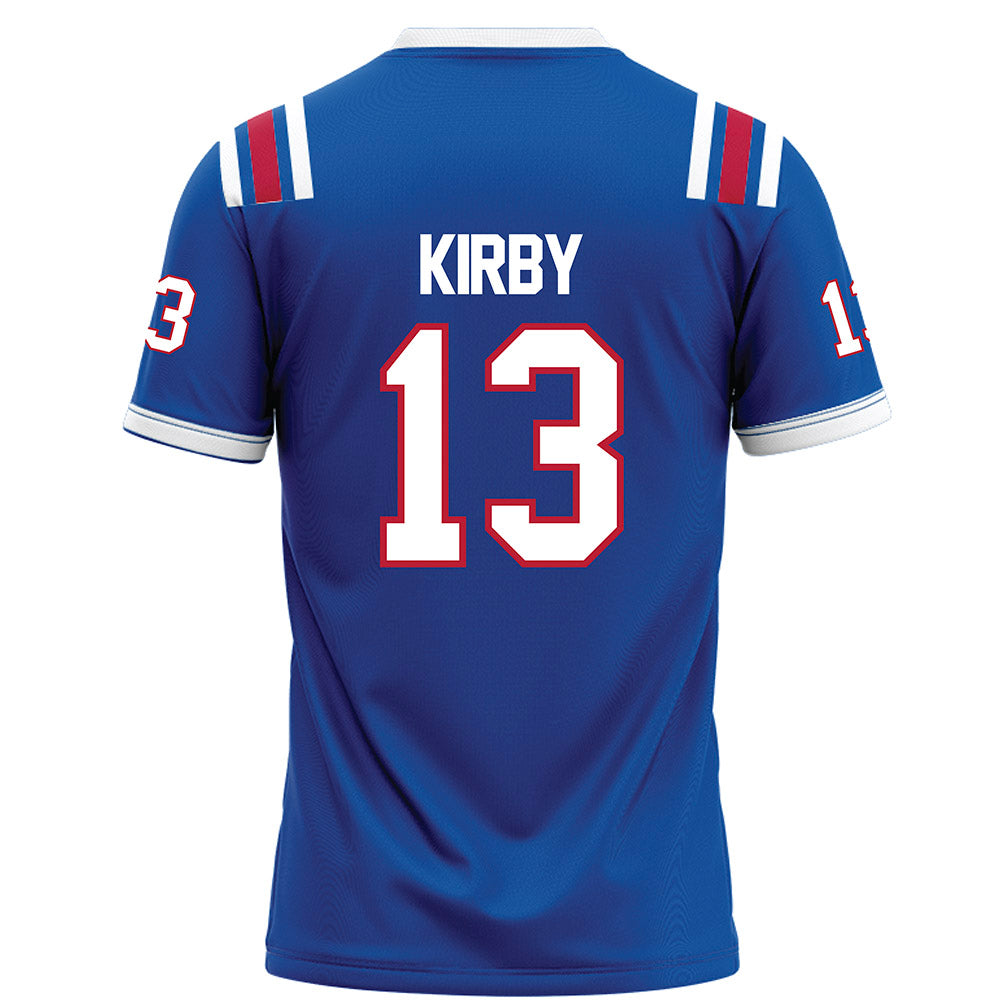 LA Tech - NCAA Football : Michael Kirby - Blue Football Jersey-1