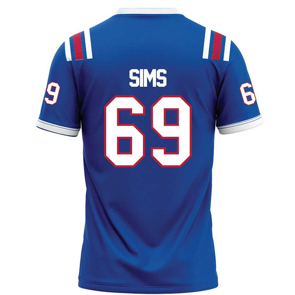 LA Tech - NCAA Football : Trent Sims - Blue Football Jersey-1