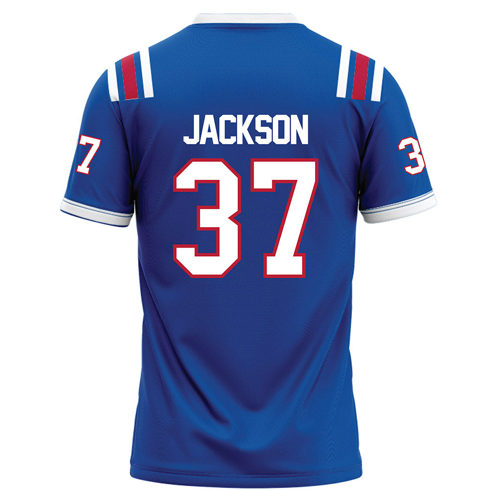 LA Tech - NCAA Football : Zachary Jackson - Blue Football Jersey-1