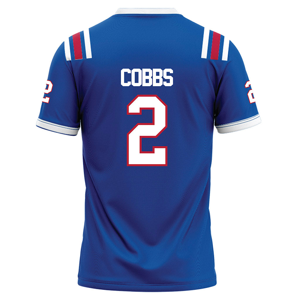 LA Tech - NCAA Football : Josh Cobbs - Blue Football Jersey-1