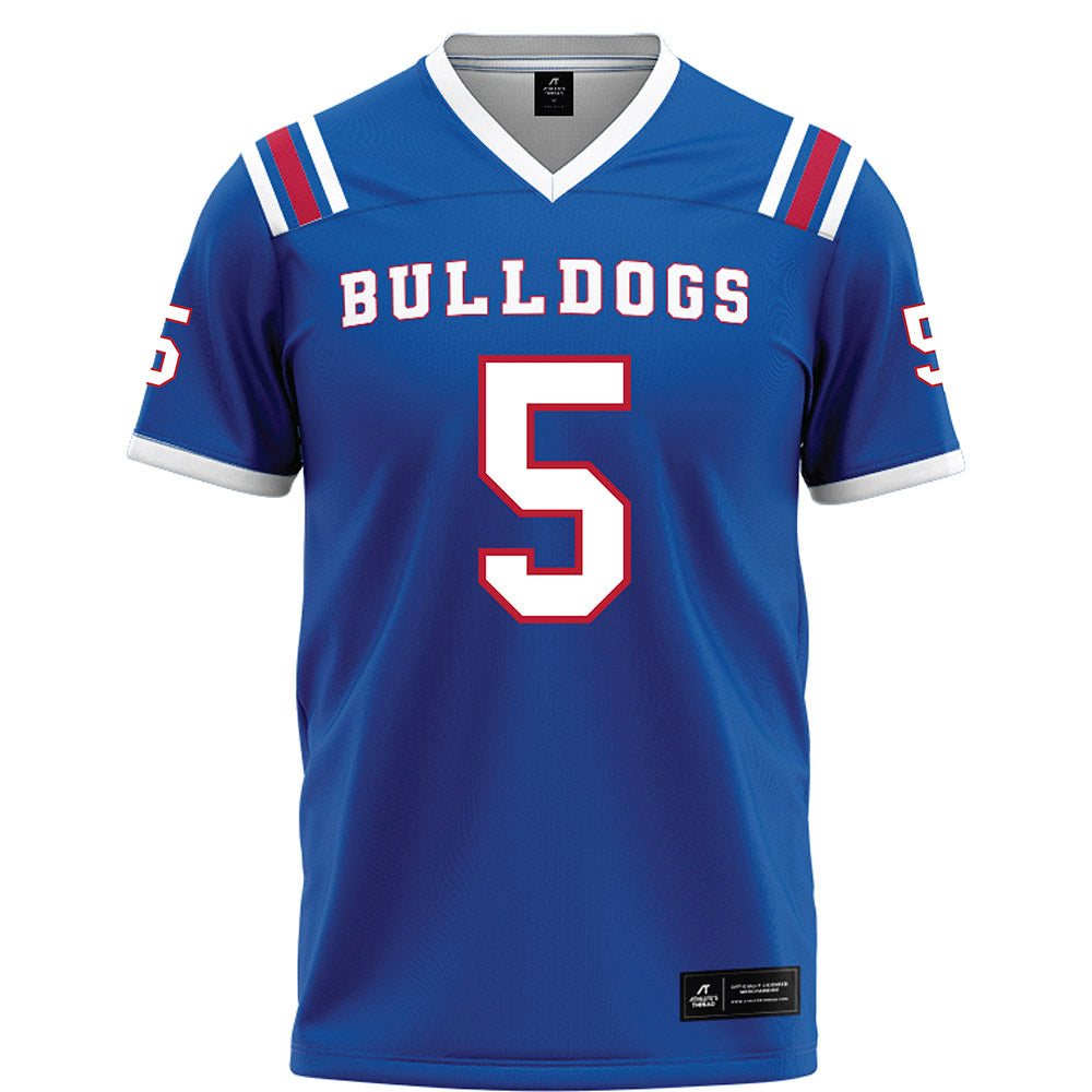 LA Tech - NCAA Football : Benji Johnson - Blue Football Jersey-0