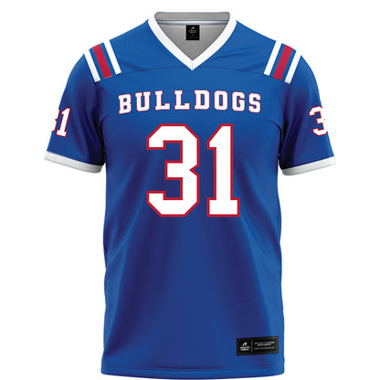 LA Tech - NCAA Football : Hunter Rioux - Blue Football Jersey-0