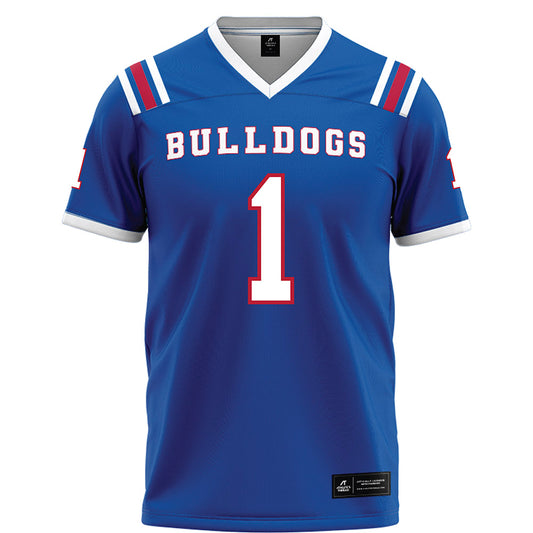 LA Tech - NCAA Football : Sam Fongang - Blue Football Jersey-0