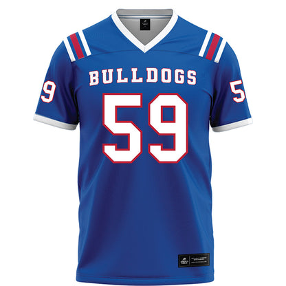 LA Tech - NCAA Football : Jake Riggs - Blue Football Jersey-0