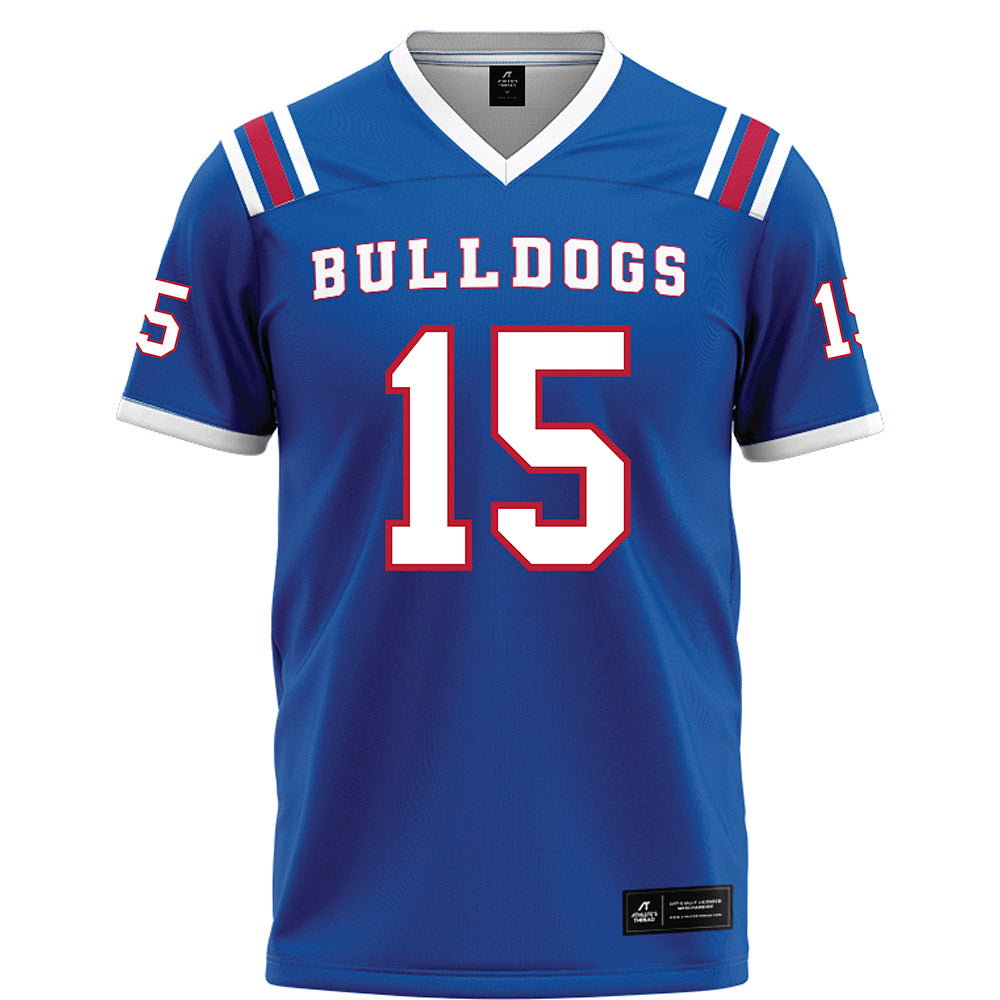 LA Tech - NCAA Football : David Pierro - Blue Football Jersey-0