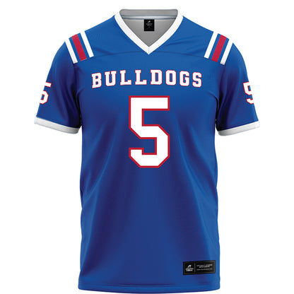 LA Tech - NCAA Football : Ahkhari Johnson - Blue Football Jersey-0