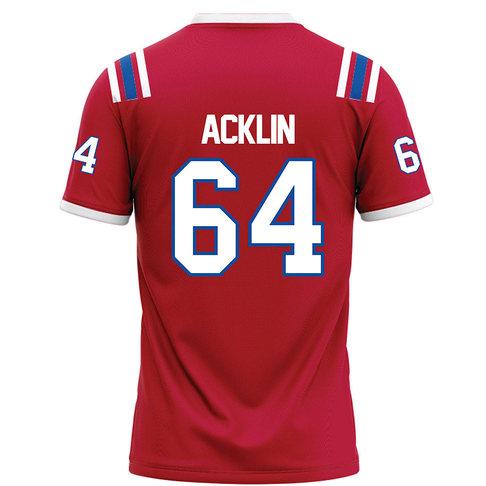 LA Tech - NCAA Football : Jake Acklin - Red Football Jersey