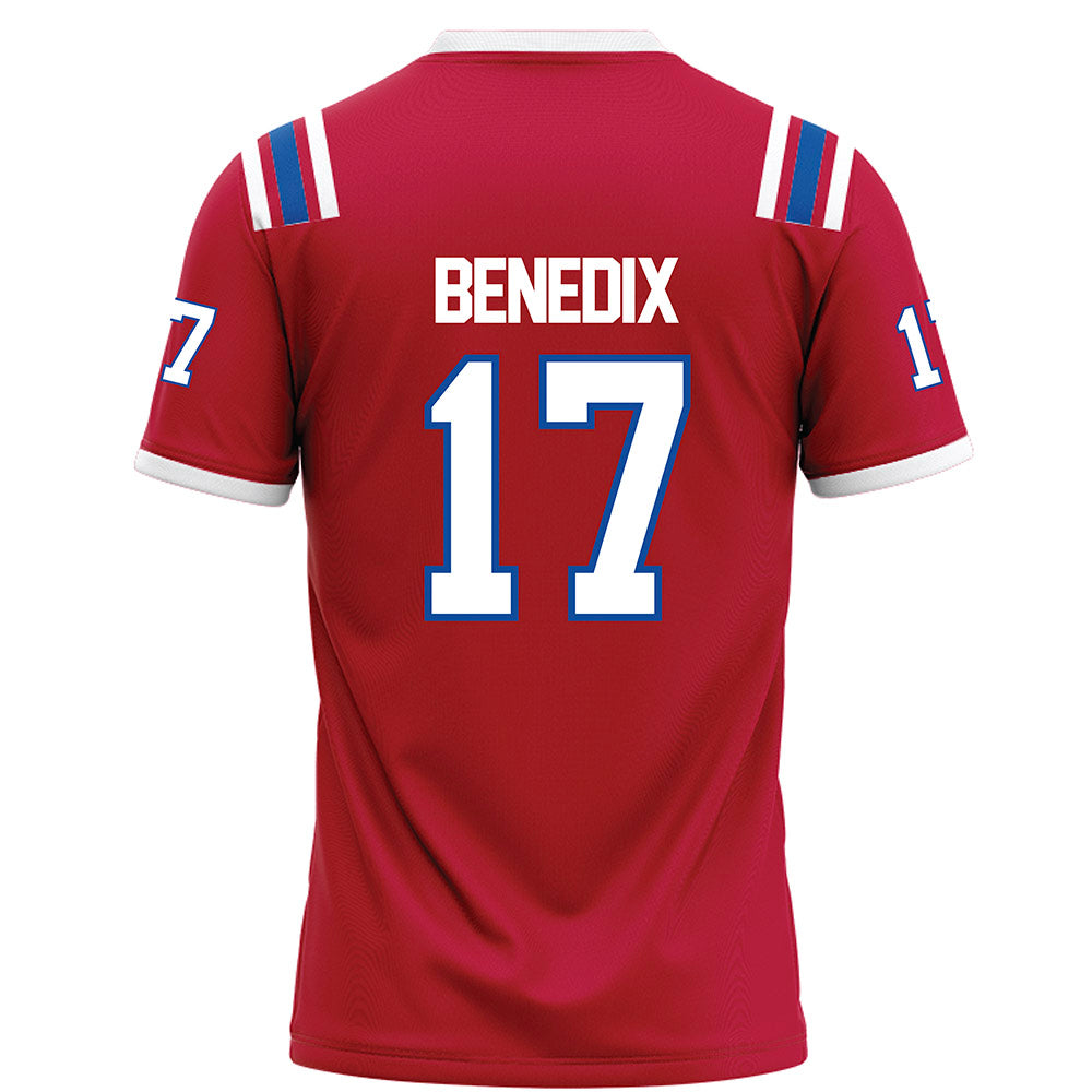 LA Tech - NCAA Football : Dane Benedix - Red Football Jersey-1
