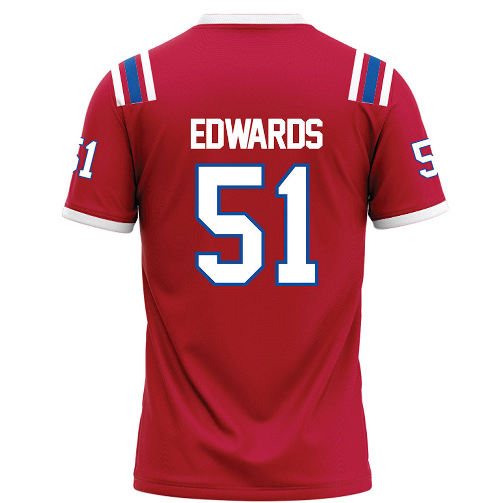 LA Tech - NCAA Football : Amery Edwards - Red Football Jersey-1