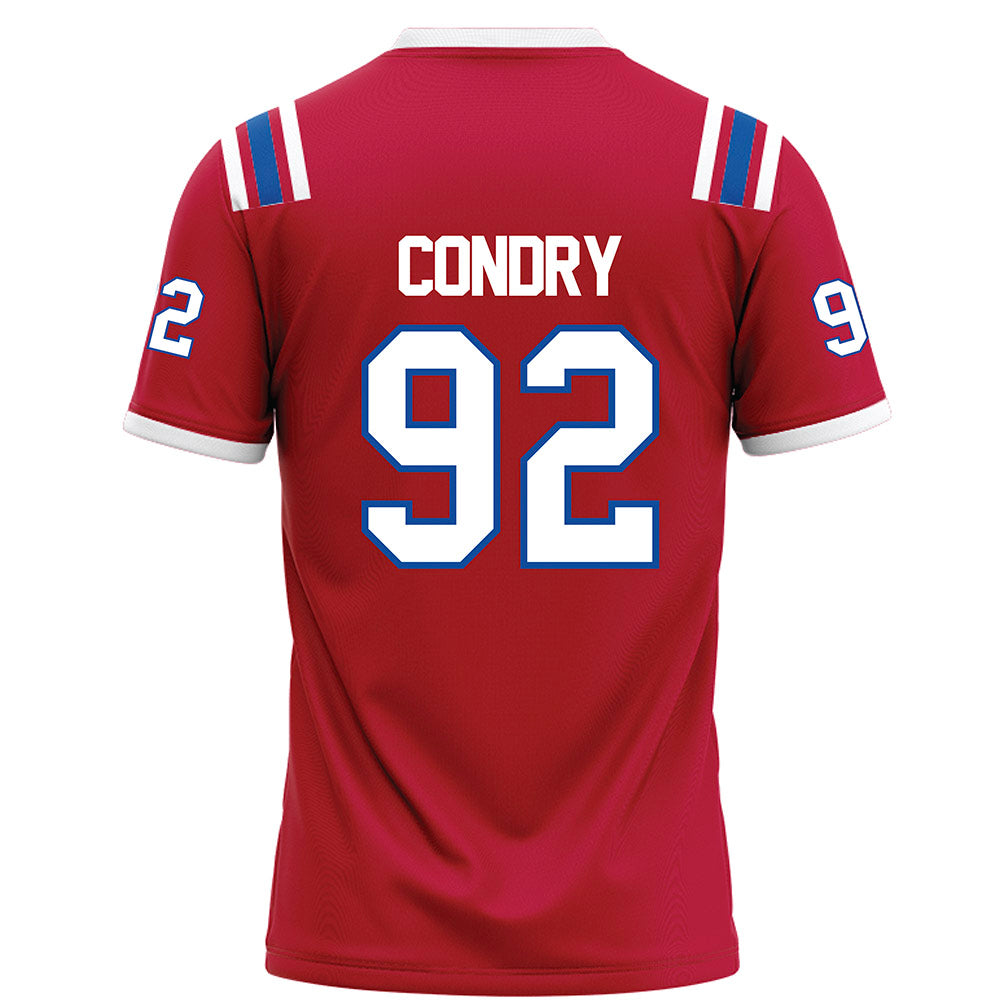LA Tech - NCAA Football : Lane Condry - Red Football Jersey-1