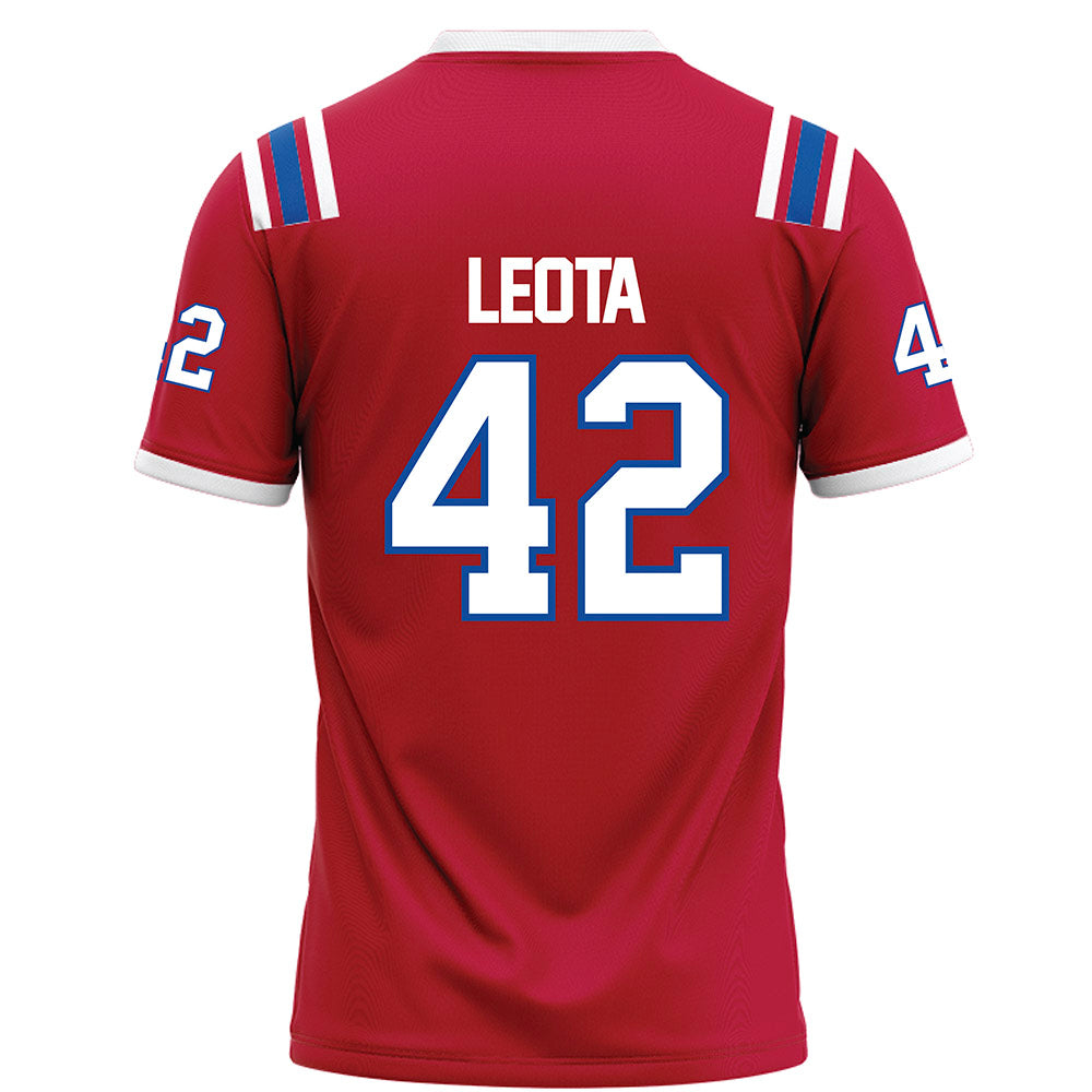 LA Tech - NCAA Football : Siosifa Leota - Red Football Jersey-1