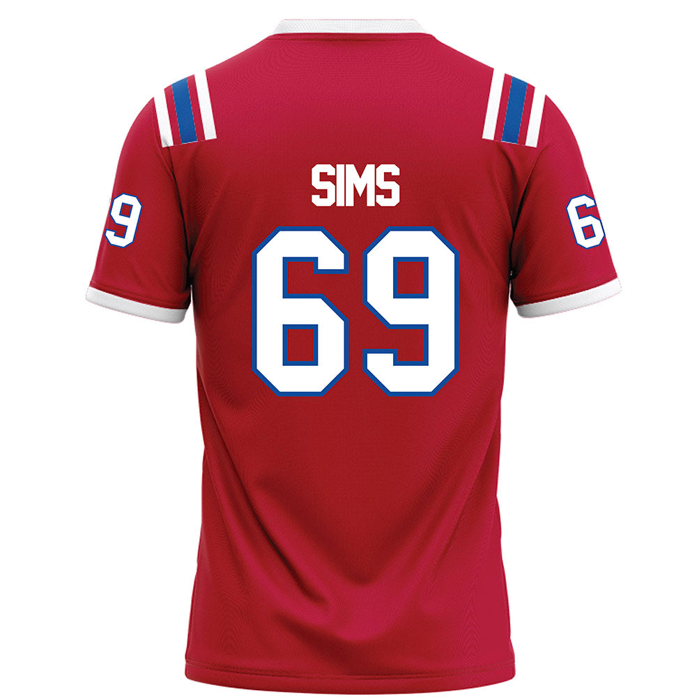 LA Tech - NCAA Football : Trent Sims - Red Football Jersey-1