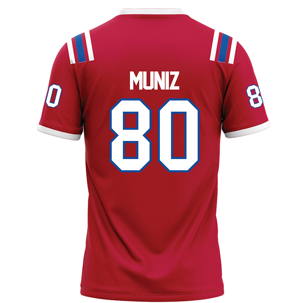 LA Tech - NCAA Football : Deven Muniz - Red Football Jersey-1