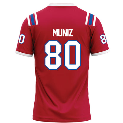 LA Tech - NCAA Football : Deven Muniz - Red Football Jersey-1
