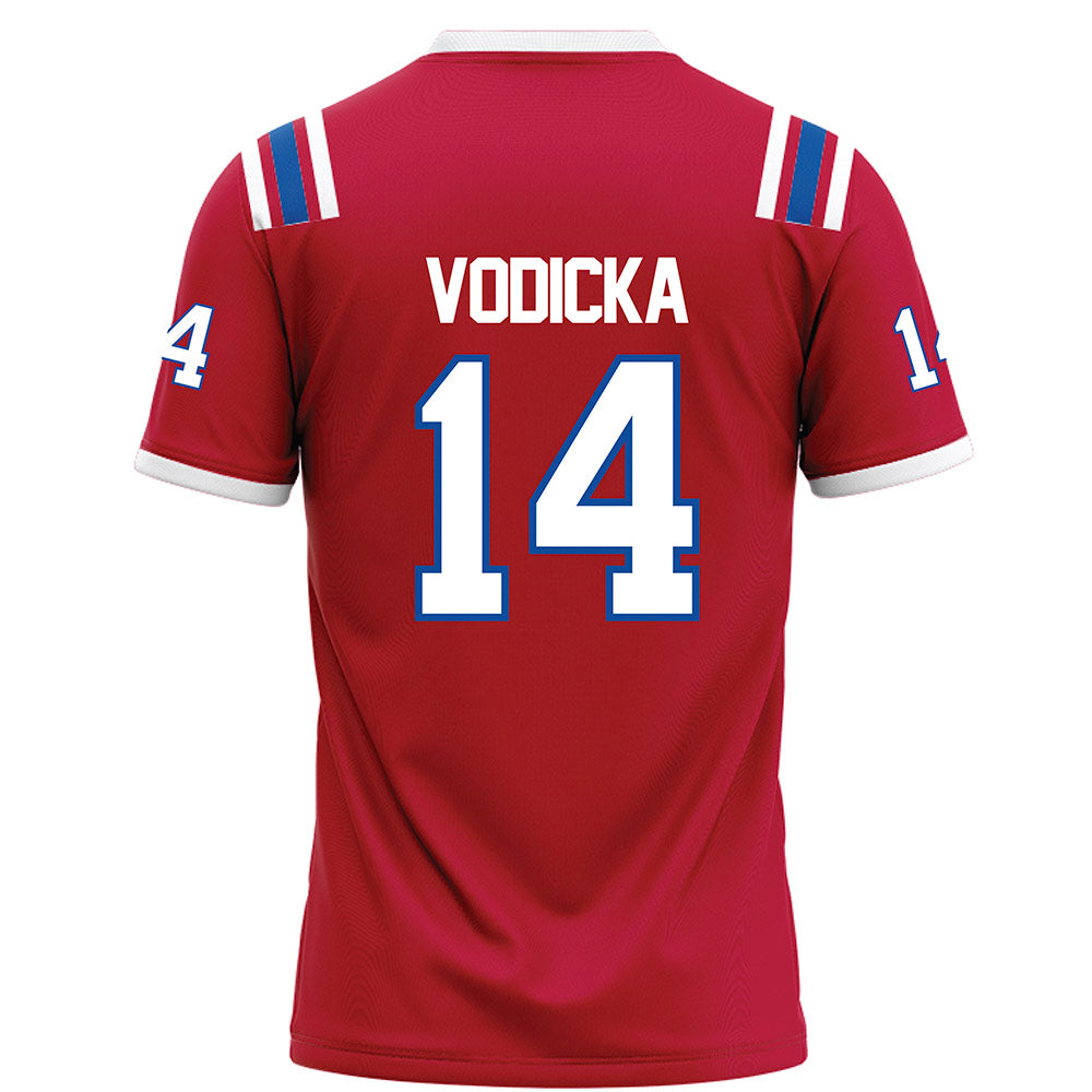 LA Tech - NCAA Football : Brady Vodicka - Red Football Jersey-1
