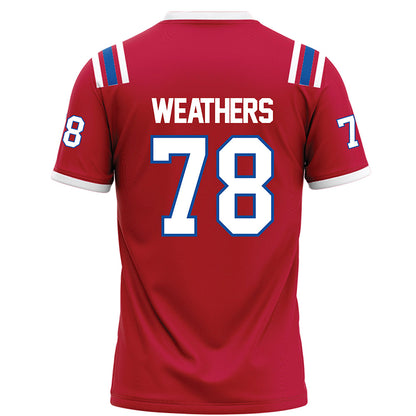 LA Tech - NCAA Football : Bryson Weathers - Red Football Jersey-1