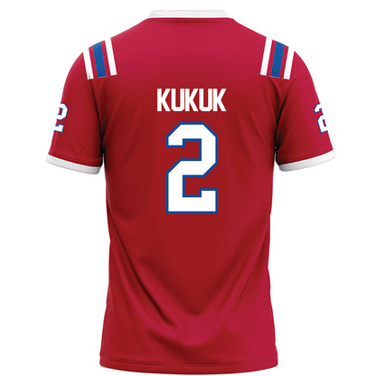 LA Tech - NCAA Football : Trey Kukuk - Red Football Jersey-1