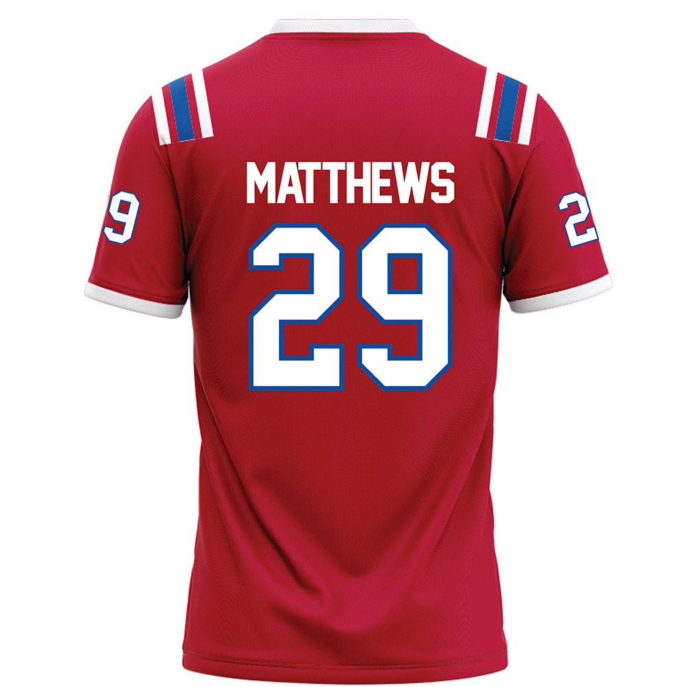 LA Tech - NCAA Football : Lexington Matthews - Red Football Jersey-1