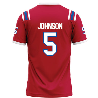 LA Tech - NCAA Football : Benji Johnson - Red Football Jersey-1