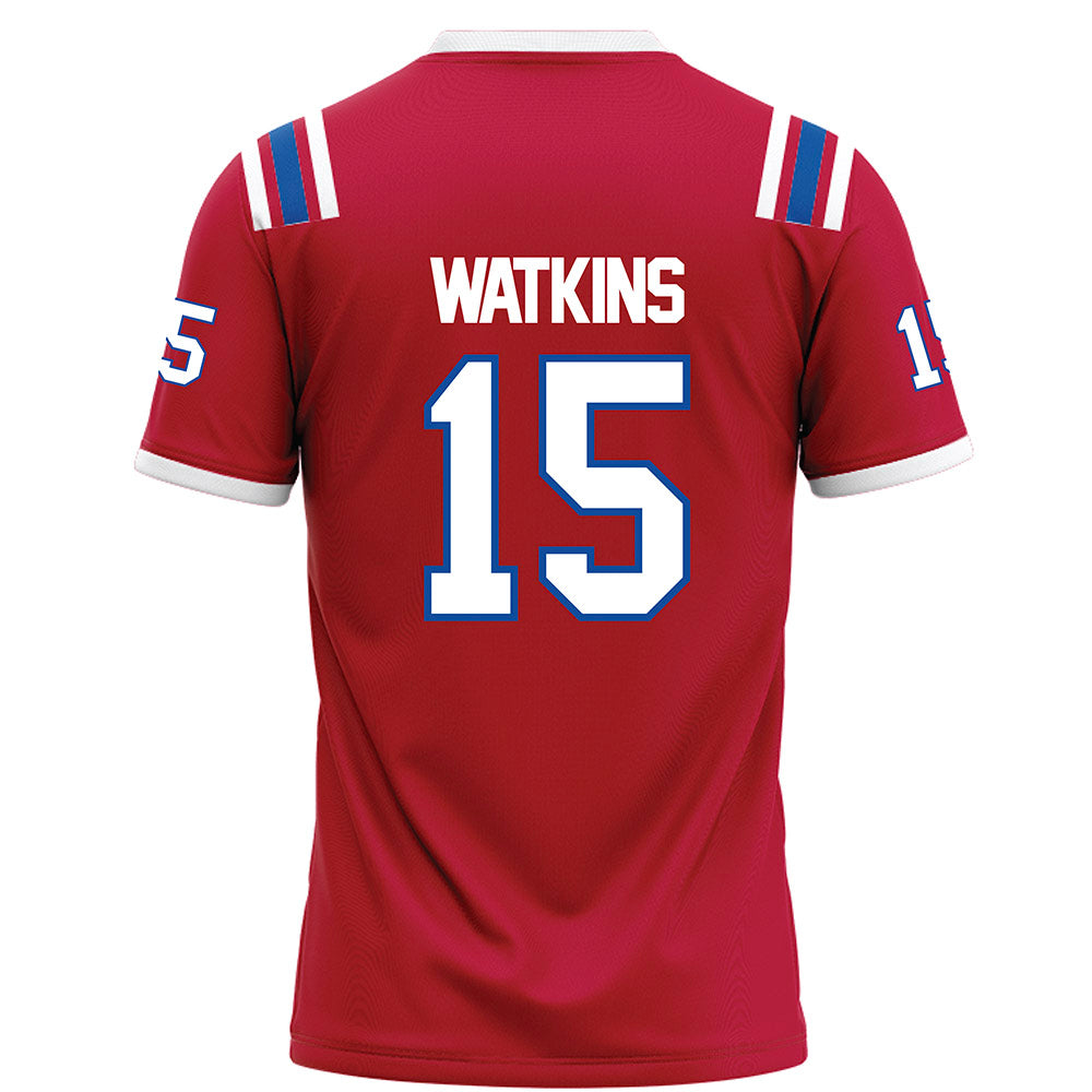 LA Tech - NCAA Football : Luke Watkins - Red Football Jersey-1