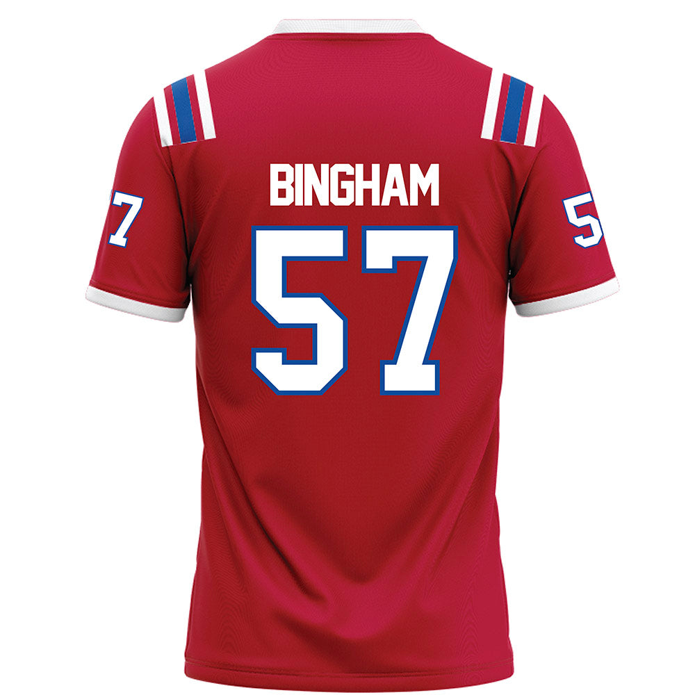 LA Tech - NCAA Football : Tadan Bingham - Red Football Jersey-1