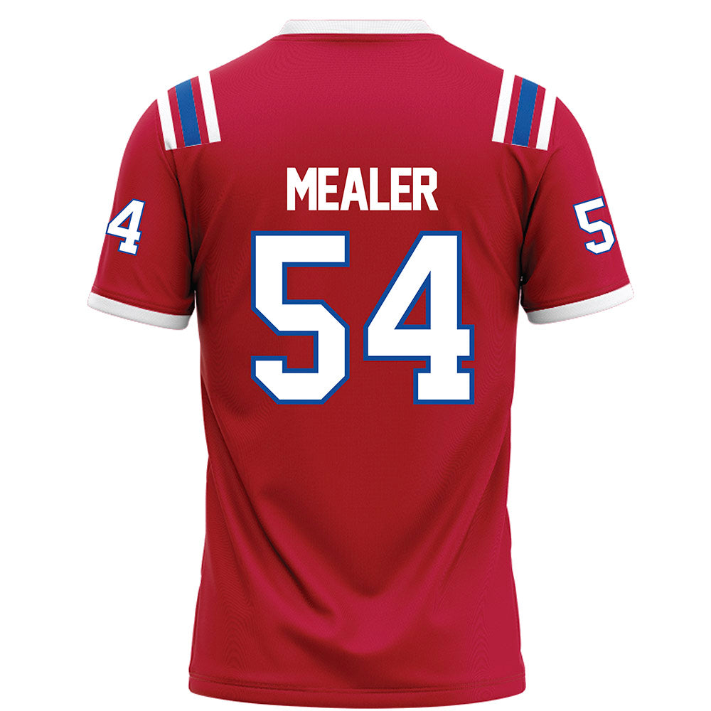 LA Tech - NCAA Football : Toby Mealer - Red Football Jersey-1