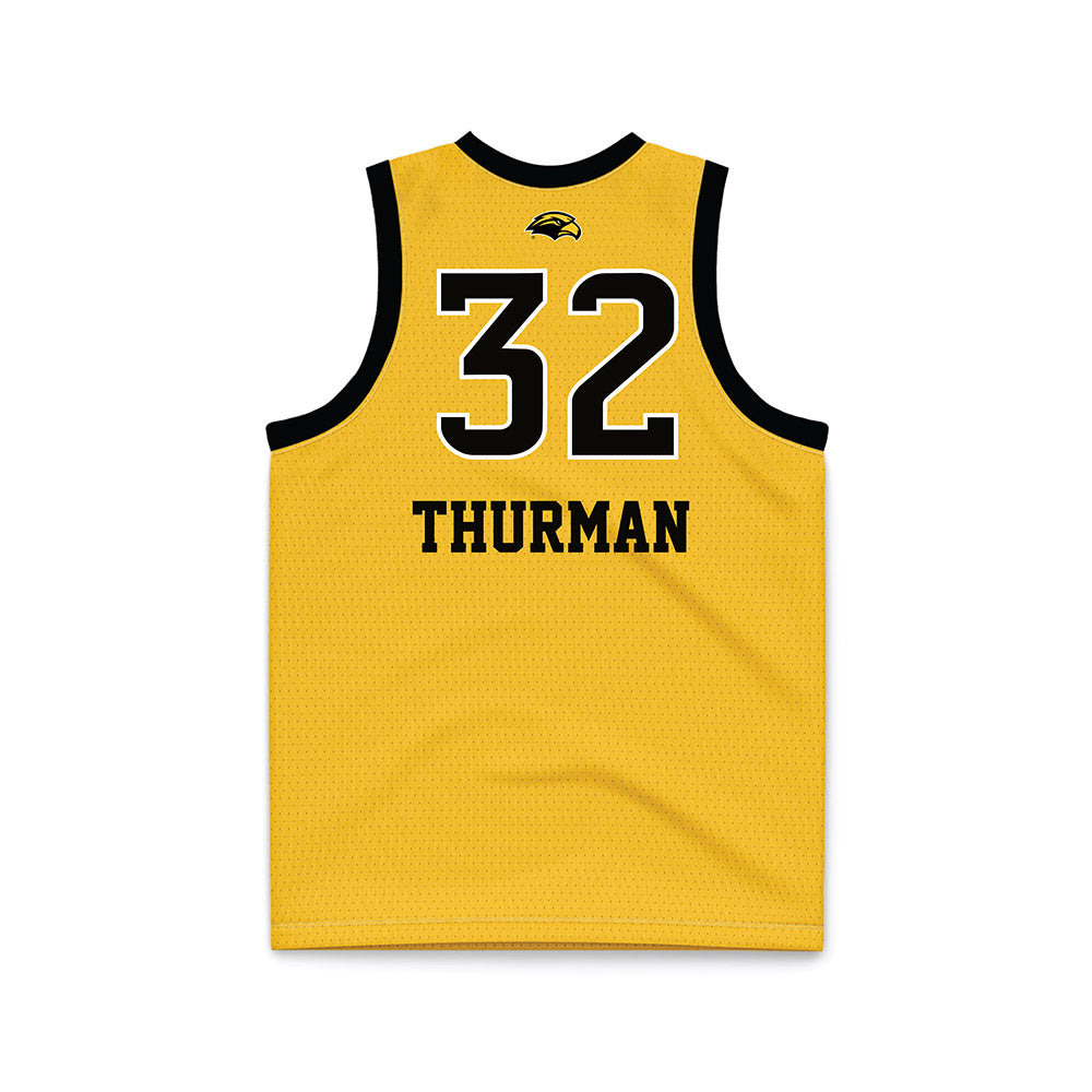 Southern Miss - NCAA Women's Basketball : Timya Thurman - Gold Basketball Jersey-1