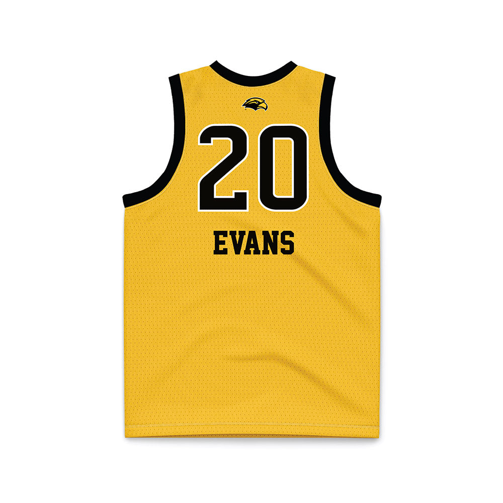 Southern Miss - NCAA Women's Basketball : Je'Mya Evans - Gold Basketball Jersey-1