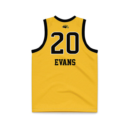 Southern Miss - NCAA Women's Basketball : Je'Mya Evans - Gold Basketball Jersey-1